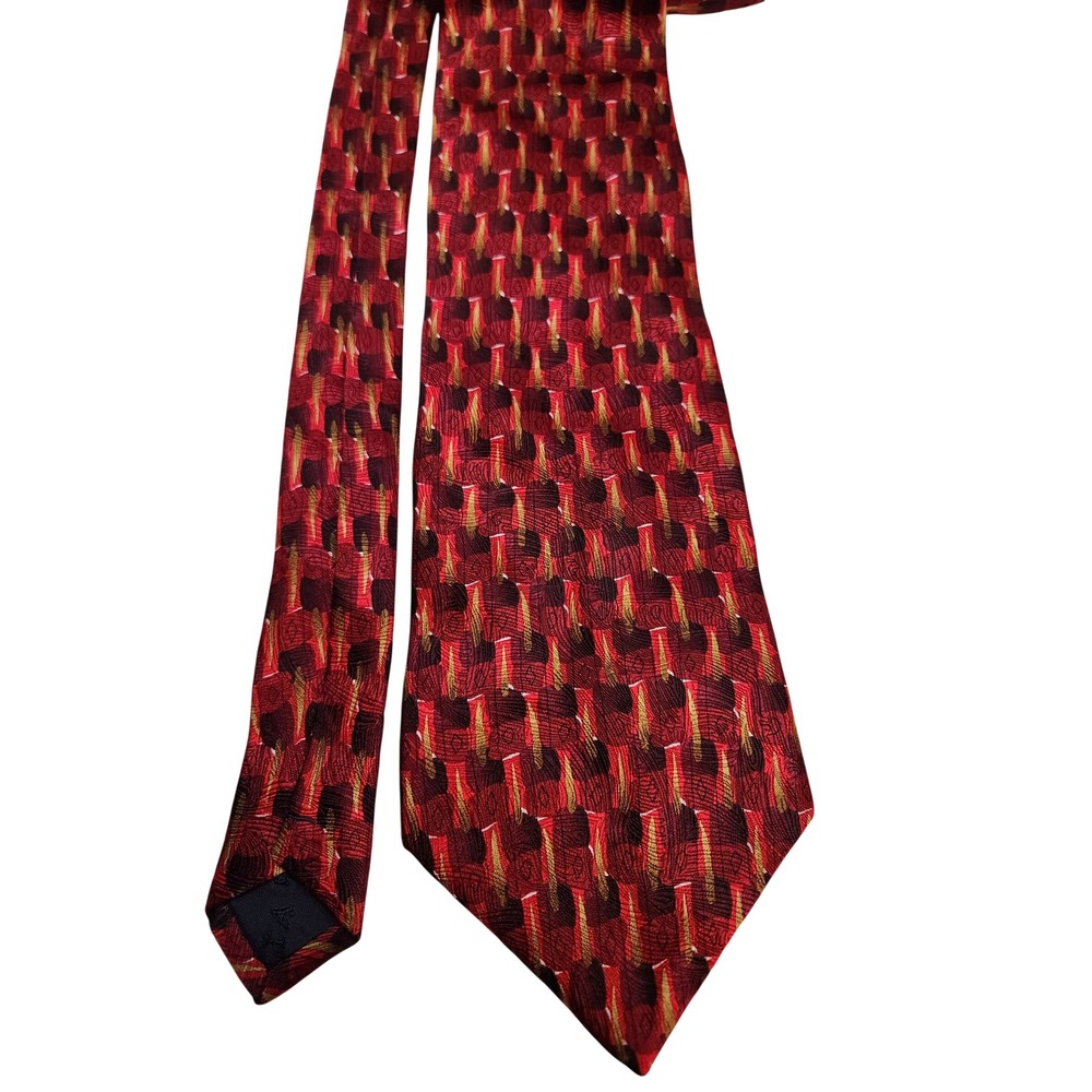 J. Garcia Birdland Collection Fourteen‎ Silk Tie Mens Red Geometric Necktie 4x58